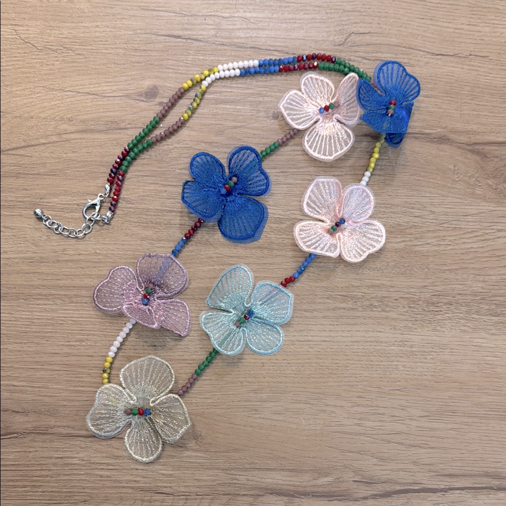 Made In France Floral Beaded Necklace - Multicolor